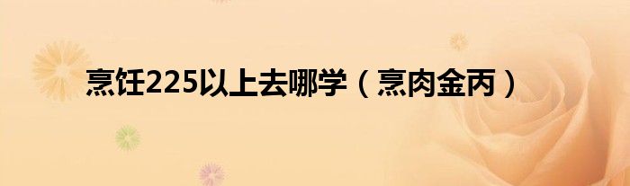 烹饪225以上去哪学（烹肉金丙）
