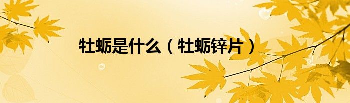 牡蛎是什么（牡蛎锌片）
