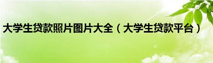 大学生贷款照片图片大全（大学生贷款平台）