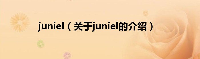 juniel（关于juniel的介绍）