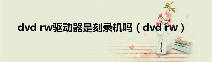 dvd rw驱动器是刻录机吗（dvd rw）