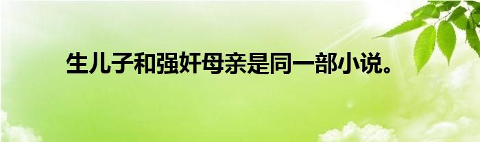 生儿子和强奸母亲是同一部小说。
