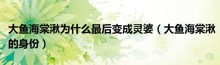 大鱼海棠湫为什么最后变成灵婆（大鱼海棠湫的身份）