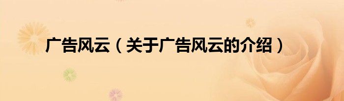 广告风云（关于广告风云的介绍）