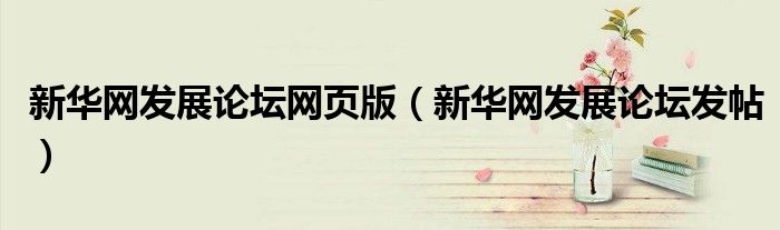 新华网发展论坛网页版（新华网发展论坛发帖）