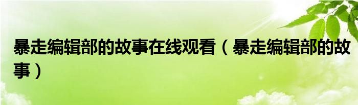 暴走编辑部的故事在线观看（暴走编辑部的故事）