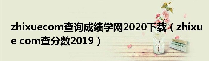 zhixuecom查询成绩学网2020下载（zhixue com查分数2019）