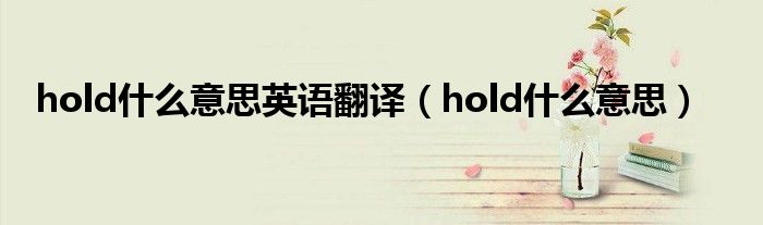 hold什么意思英语翻译（hold什么意思）