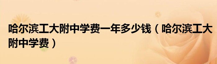 哈尔滨工大附中学费一年多少钱（哈尔滨工大附中学费）