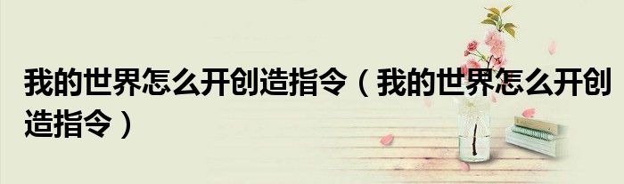 我的世界怎么开创造指令（我的世界怎么开创造指令）