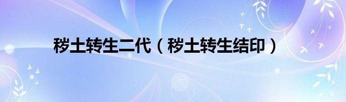 秽土转生二代（秽土转生结印）
