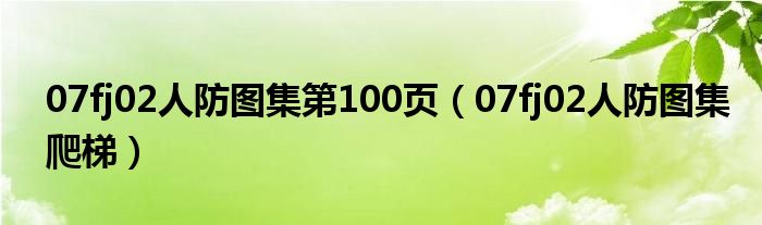07fj02人防图集第100页（07fj02人防图集爬梯）