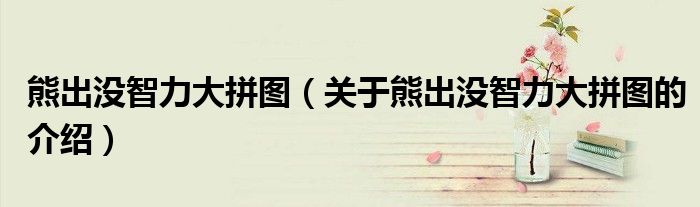熊出没智力大拼图（关于熊出没智力大拼图的介绍）