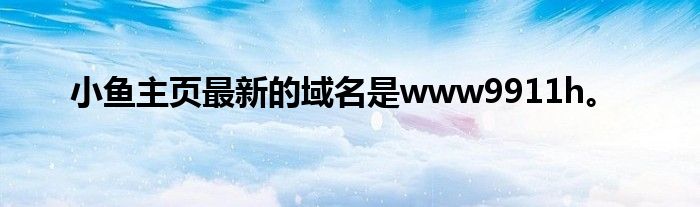 小鱼主页最新的域名是www9911h。