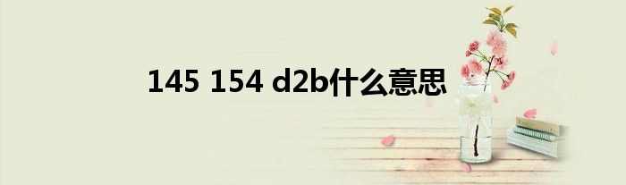 145 154 d2b什么意思