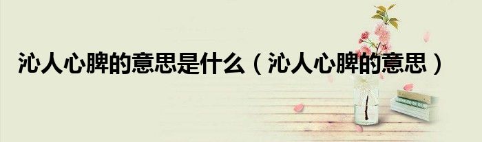 沁人心脾的意思是什么（沁人心脾的意思）