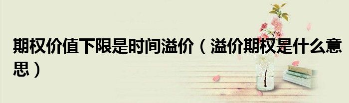 期权价值下限是时间溢价（溢价期权是什么意思）