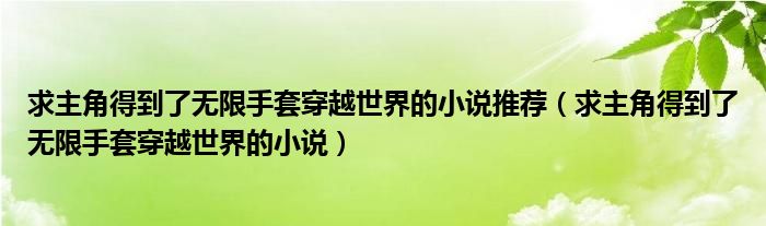 求主角得到了无限手套穿越世界的小说推荐（求主角得到了无限手套穿越世界的小说）