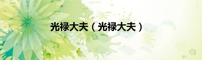 光禄大夫（光禄大夫）