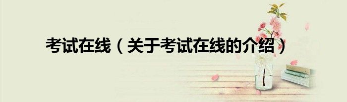 考试在线（关于考试在线的介绍）