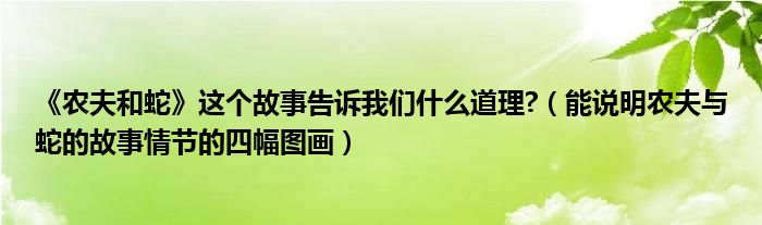 《农夫和蛇》这个故事告诉我们什么道理?（能说明农夫与蛇的故事情节的四幅图画）