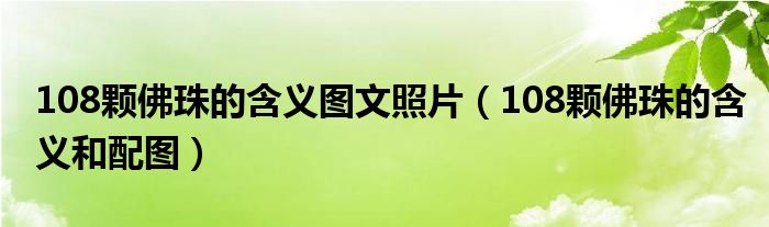 108颗佛珠的含义图文照片（108颗佛珠的含义和配图）