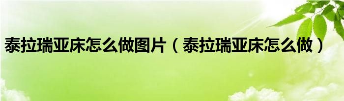 泰拉瑞亚床怎么做图片（泰拉瑞亚床怎么做）