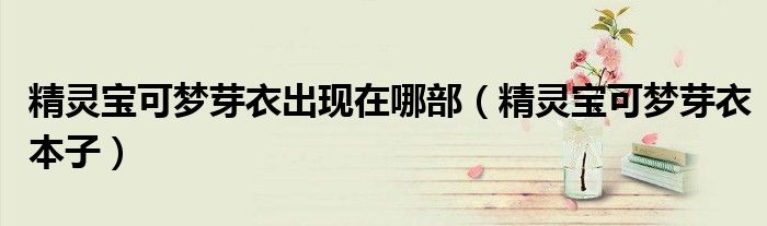 精灵宝可梦芽衣出现在哪部（精灵宝可梦芽衣本子）