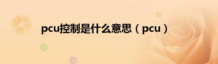 pcu控制是什么意思（pcu）