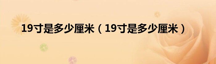 19寸是多少厘米（19寸是多少厘米）