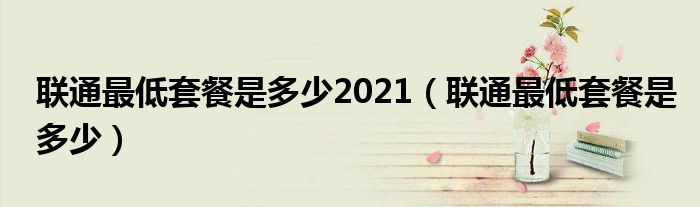 联通最低套餐是多少2021（联通最低套餐是多少）