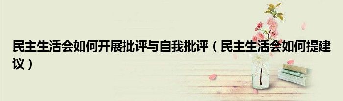 民主生活会如何开展批评与自我批评（民主生活会如何提建议）