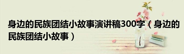 身边的民族团结小故事演讲稿300字（身边的民族团结小故事）