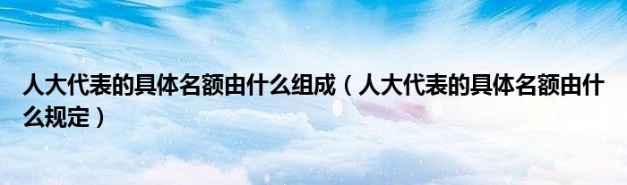 人大代表的具体名额由什么组成（人大代表的具体名额由什么规定）