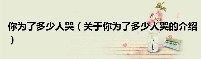 你为了多少人哭（关于你为了多少人哭的介绍）
