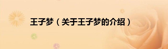 王子梦（关于王子梦的介绍）