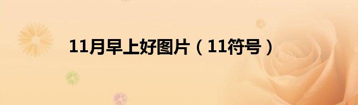 11月早上好图片（11符号）
