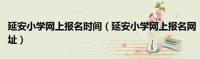 延安小学网上报名时间（延安小学网上报名网址）
