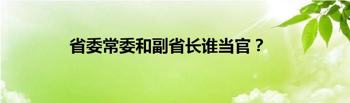 省委常委和副省长谁当官？