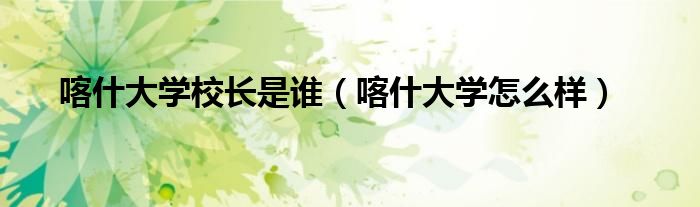 喀什大学校长是谁（喀什大学怎么样）