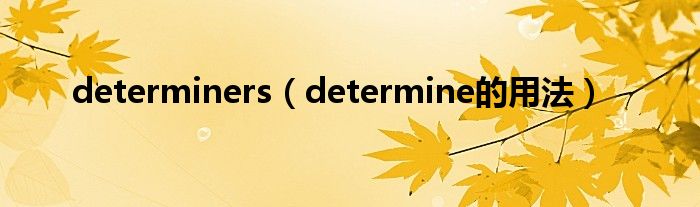 determiners（determine的用法）