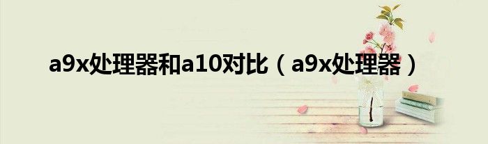 a9x处理器和a10对比（a9x处理器）