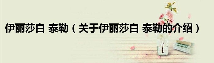 伊丽莎白 泰勒（关于伊丽莎白 泰勒的介绍）