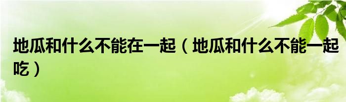 地瓜和什么不能在一起（地瓜和什么不能一起吃）