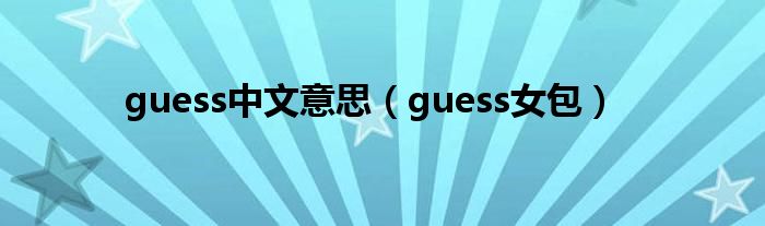 guess中文意思（guess女包）
