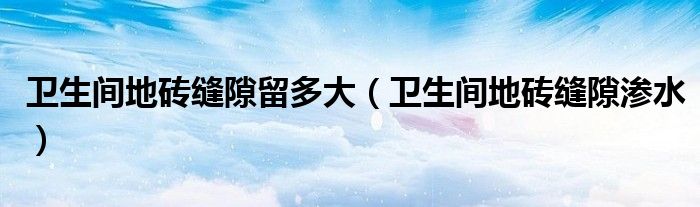 卫生间地砖缝隙留多大（卫生间地砖缝隙渗水）