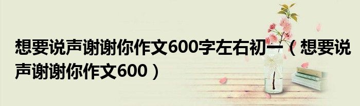 想要说声谢谢你作文600字左右初一（想要说声谢谢你作文600）