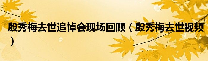 殷秀梅去世追悼会现场回顾（殷秀梅去世视频）