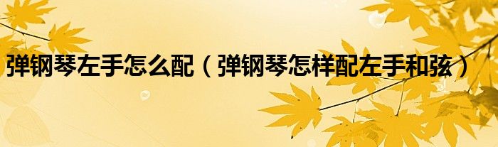 弹钢琴左手怎么配（弹钢琴怎样配左手和弦）