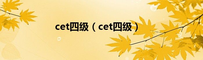 cet四级（cet四级）